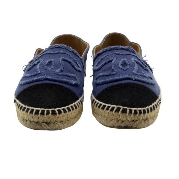 Chanel Espadrille 37 Quilted Linen CC Flats CC-1217P-0005 - Picture 3 of 10